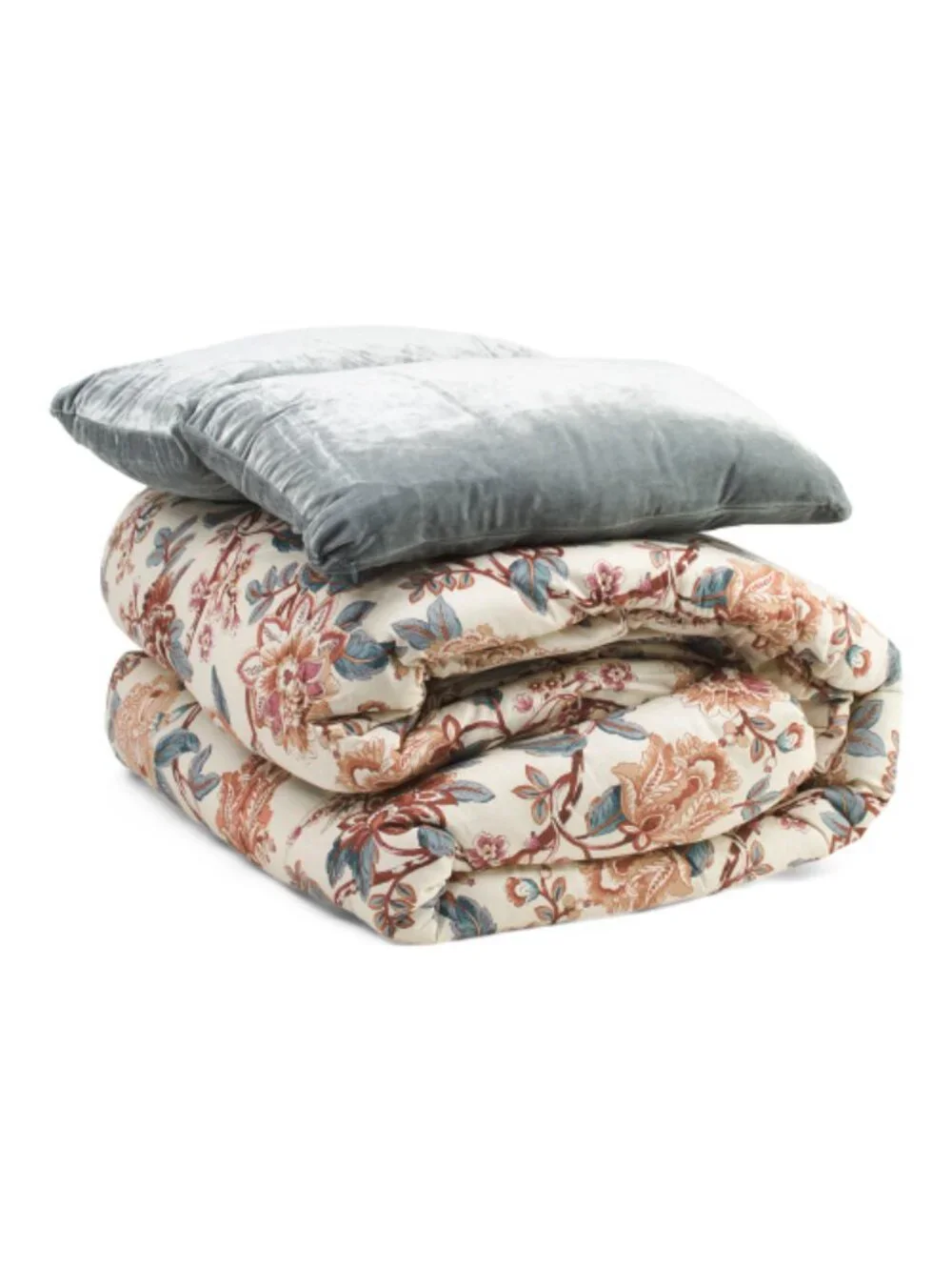 NICOLE MILLER 5pc Cotton Percale Floral Comforter Set